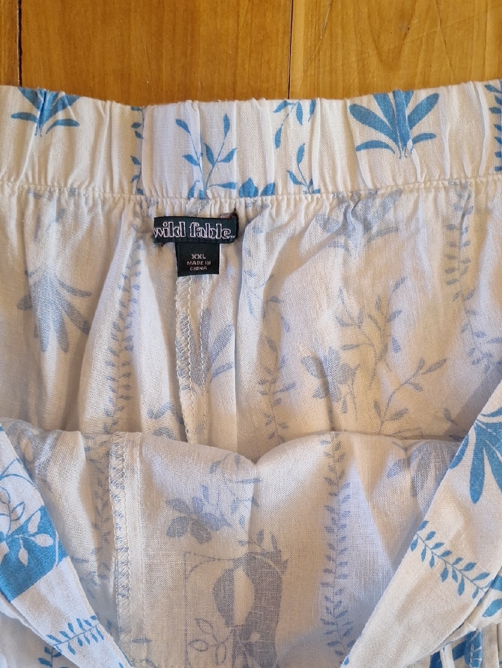 Wild Fable Blue & White Floral 2 Piece Skort Set Linen Blend XXL - Picture 10 of 14